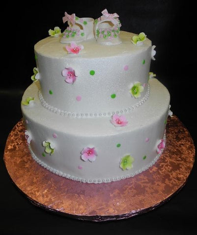 Fruit Blossom Icing Cake with Fondant Edible Booties