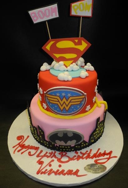 Girly Superhero Cake - Alyssas Cakery