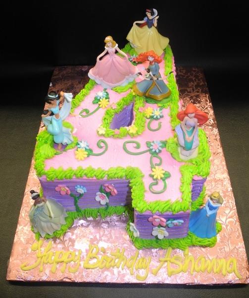 Number 4 Whip Cream Princess Cake 