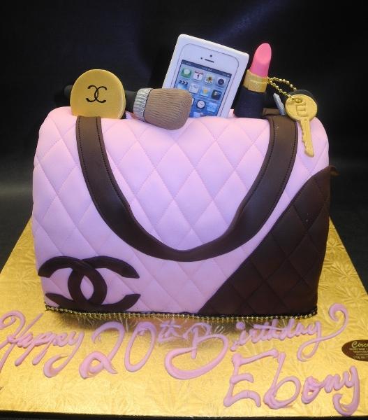 Chanel Handbag Custom Cake with Edible Fondant Beauty Accessories