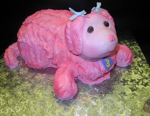 Dog 3D Pink Fondant Cake