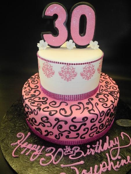 30th birthday hand drawn cake birthday card Stock Vector | Adobe Stock
