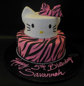 Hello Kitty Zebra Fondant Cake - B0599