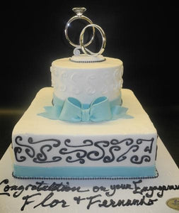 2 tier Square Tiffany Blue Cake - Karen's Cakes