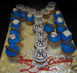 New York Yankee Cupcakes with Edible Images