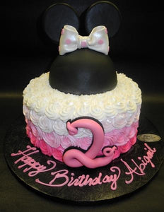 Rosebud Minnie Mouse Cake with Fondant Hat and Number