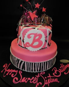 Zebra Pink and Black Cake 