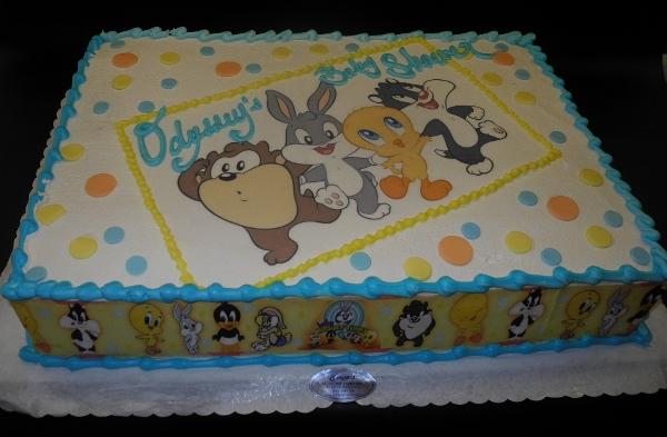 Looney Tunes Baby Shower Edible Image Cake 