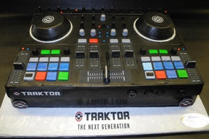 DJ Traktor Turntable Fondant Custom Cake 
