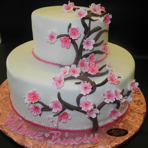 Fruit Blossom Fondant Baby Shower Cake 