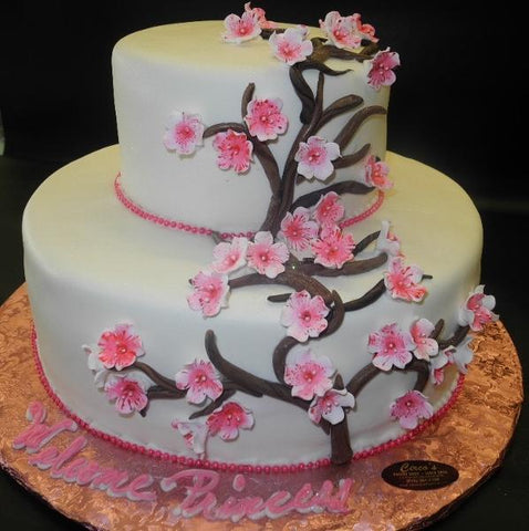 Fruit Blossom Fondant Baby Shower Cake 