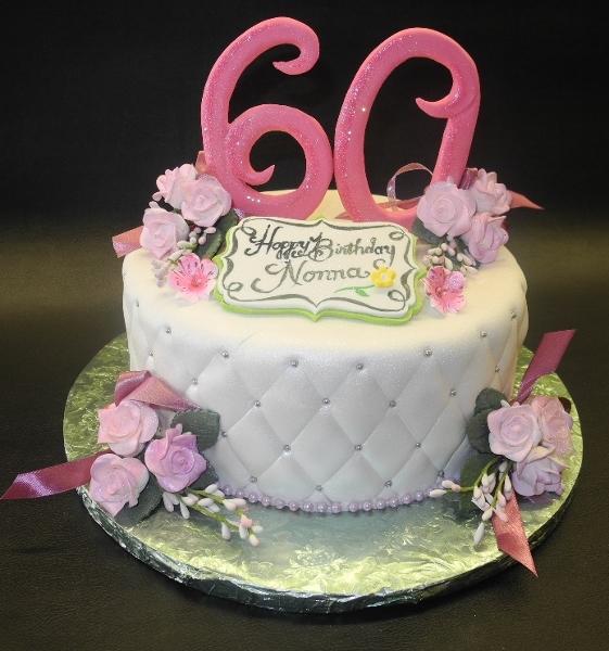 Garden 60th Birthday Fondant Cake