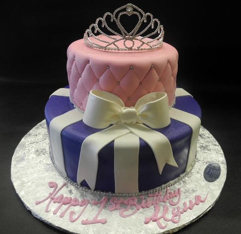 Princess Purple and Pink Fondant Cake 