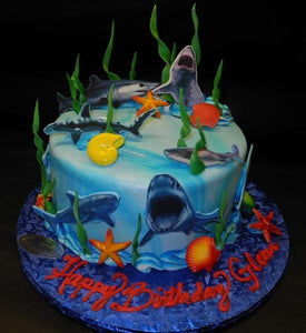 Shark Theme Fondant Cake