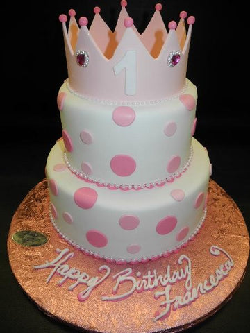 Princess Theme Fondant cake with 3D Edible Crown