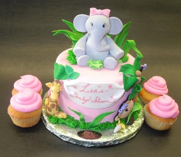 Elephant Baby Shower Theme Cake - BS176 – Circo's Pastry Shop