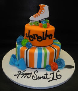 Roller Skate Birthday Sweet 16 Cake 