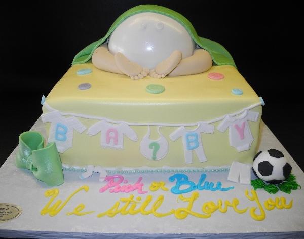 Baby Bottom Gender Reveal Fondant  Cake