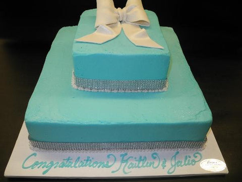 Icing Tiffany Blue Cake with Diamonds 