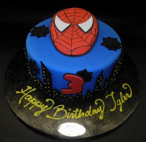 Spiderman Face Fondant Cake