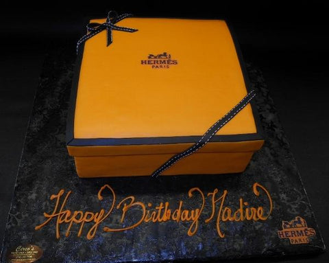 Hermes Box Fondant Cake