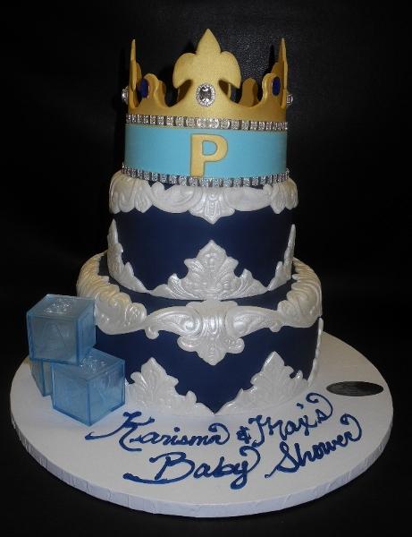 Prince Black and White Cake with Edible Crown 