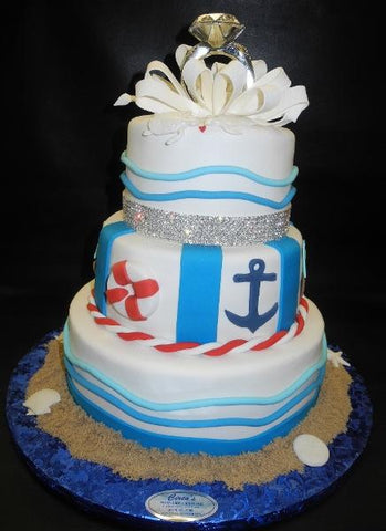 Sea Theme Engagement Cake 