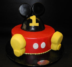 Mickey Mouse Icing Cake with Fondant head and feet