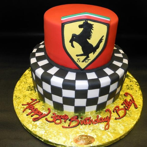 Ferrari Checkered Fondant Cake