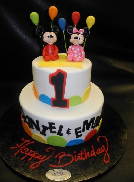 Minnie and Mickey Balloon 1st birthday Cake 