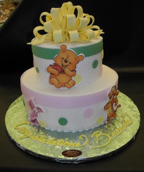 Winnie The Pooh Baby Shower Fondant Cake 