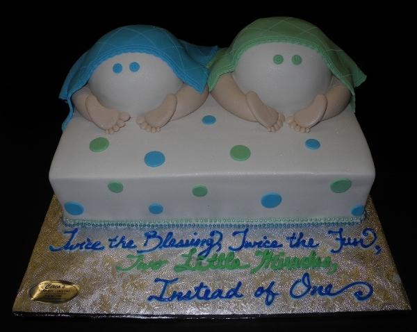 Twin Baby Bottom Fondant Cake 