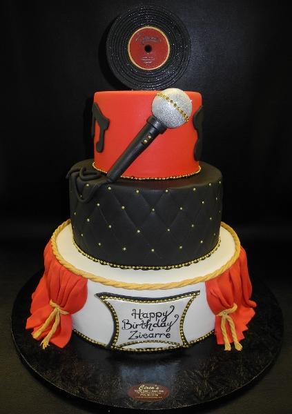 Microphone and Stars cake by clvmoore on DeviantArt