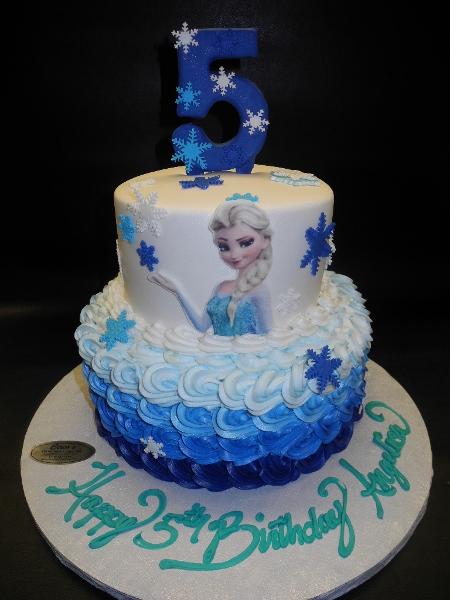 Frozen Fondant Rosebud Cake with Edible Number 