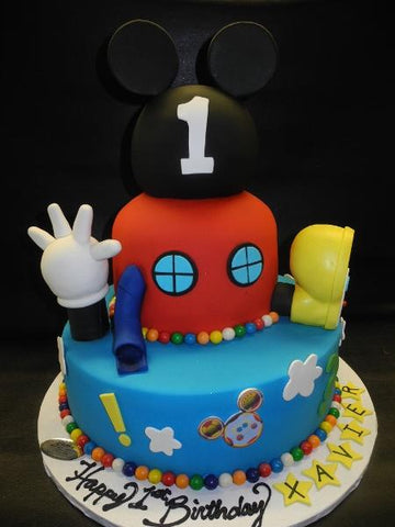 Mickey Mouse Club House Fondant Cake 