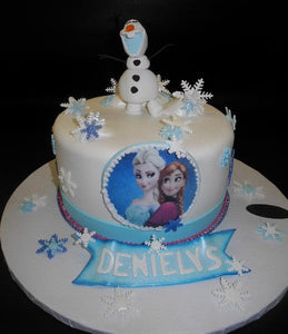Frozen Fondant Cake with Edible Fondant 3D Cake