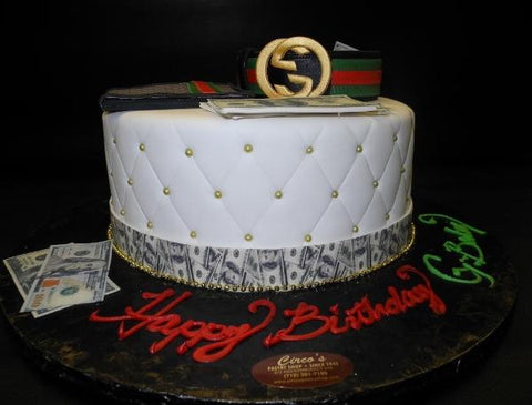 Gucci Fondant Cake with Edible Fondant Accessories 