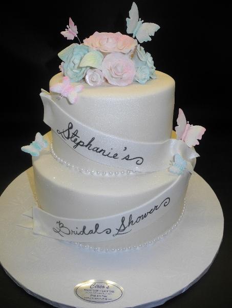 Butterfly and Flowers Bridal Shower Cake