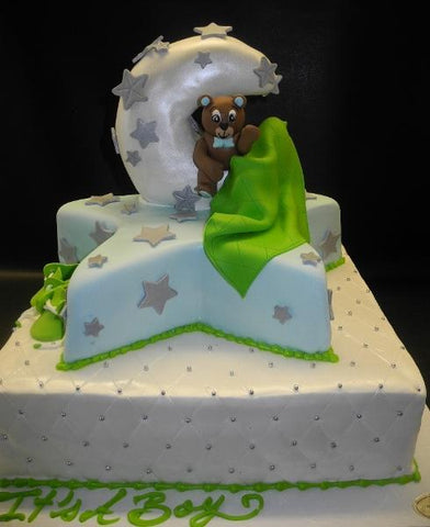 Star and Moon Baby Shower Cake