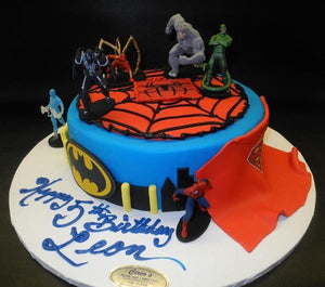 Spider Man and Super Hero Fondant Cake