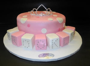Blocks Princess Babyshower fondant cake