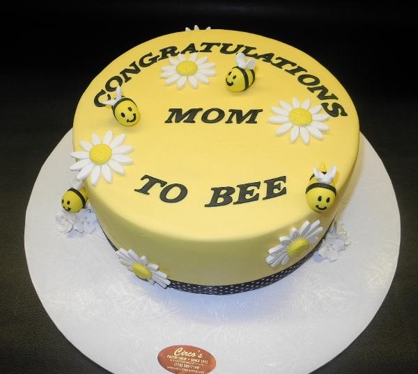 Bee Fondant Baby Shower Cake 