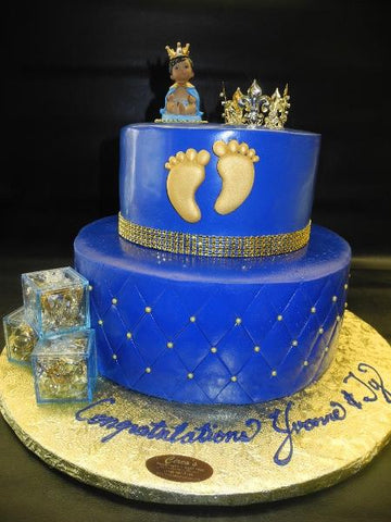 Royal Blue Prince Fondant Cake 