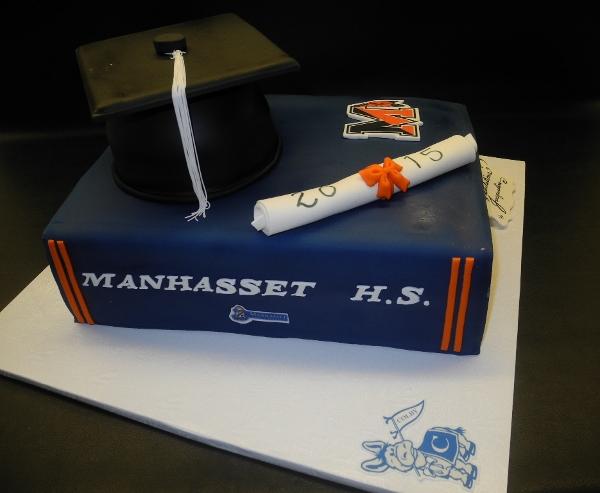 Graduation Book with edible fondant diploma and cap