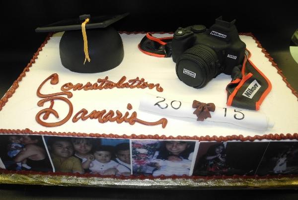Canon Camera and Fondant 3D Graduation Icing Cake with Edible Images
