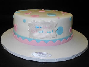 Gender reveal fondant cake 