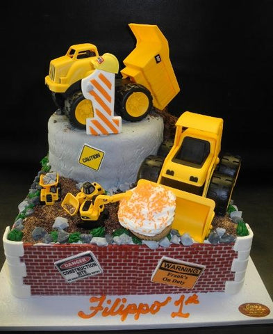 Truck Construction Custom Shape  Cake 