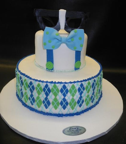 Bowtie Baby Shower Theme Cake 