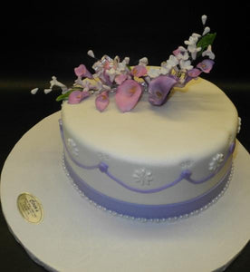 Wedding Lavender and White Cake 