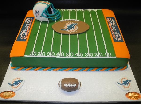 Football Field Square Fondant Cake